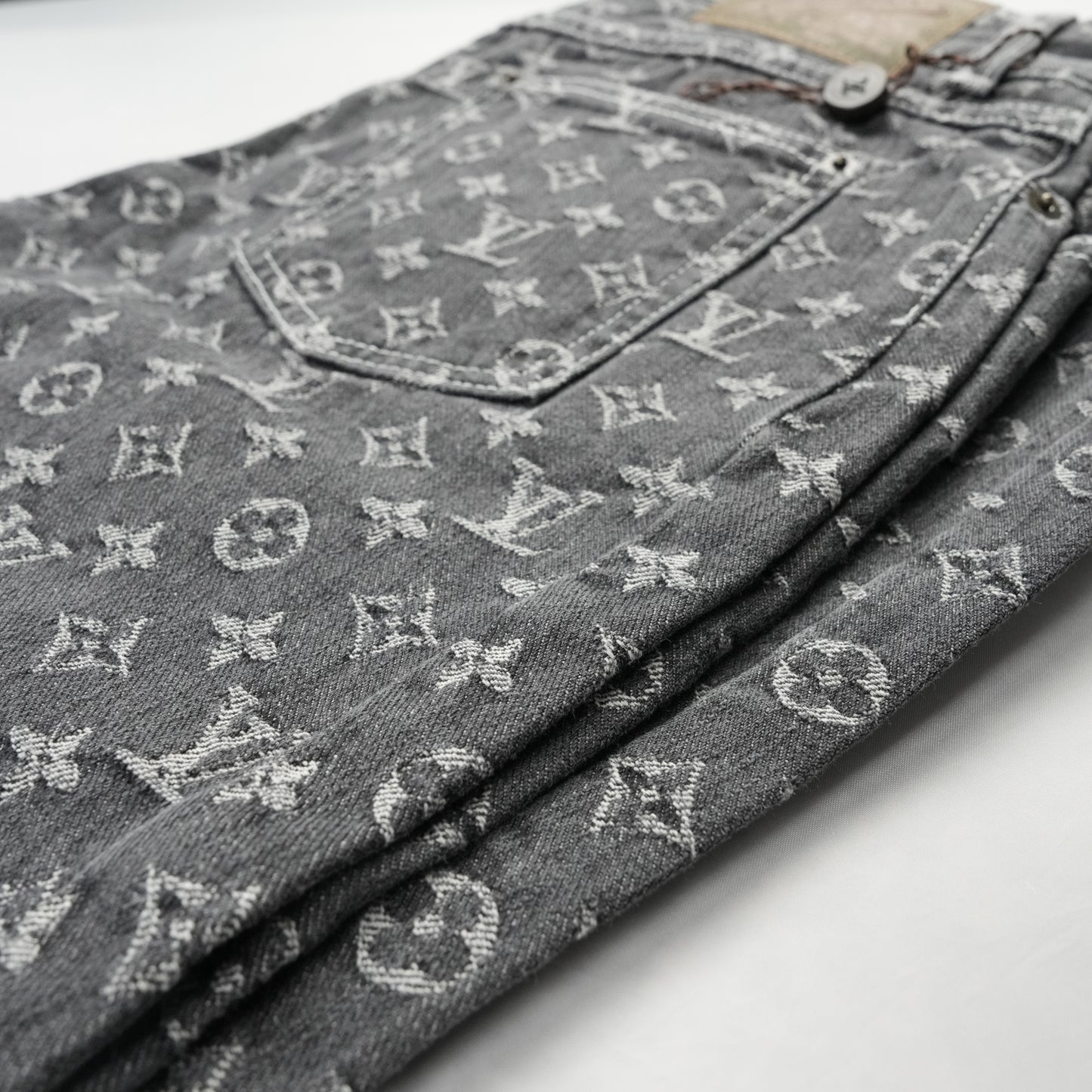 LOUIS VUITTON Monogram Denim Tagged Pants