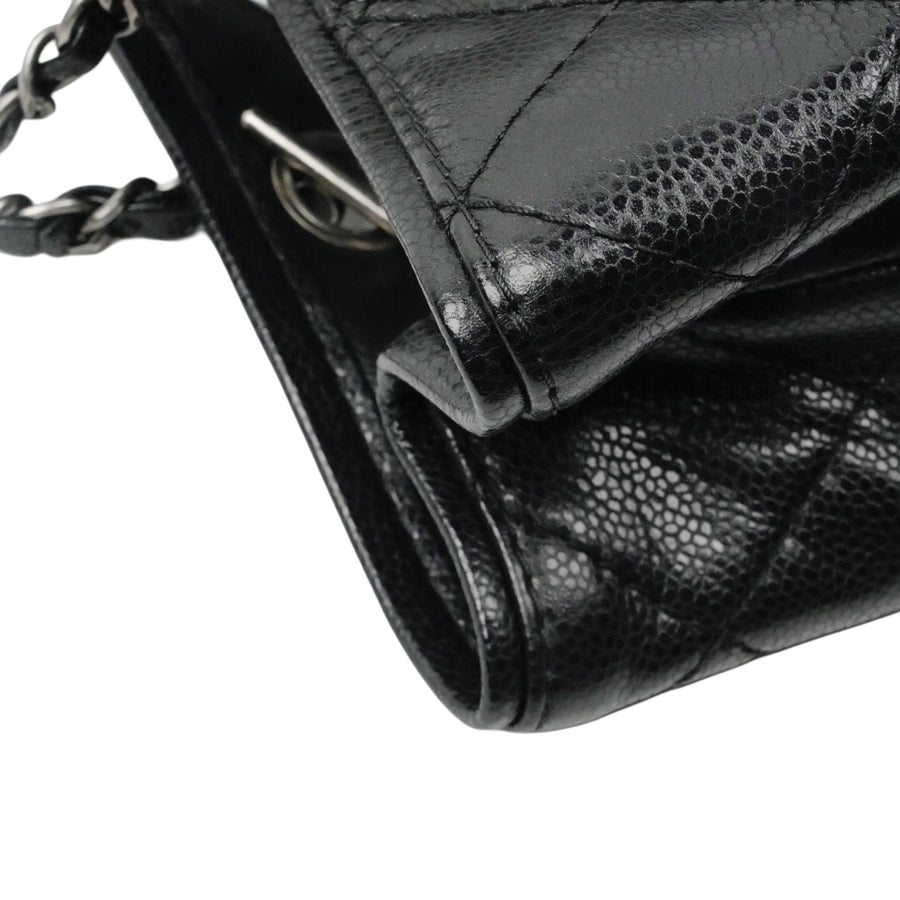 CHANEL 1991–1994 Matelassé Caviar Leather Shoulder Bag