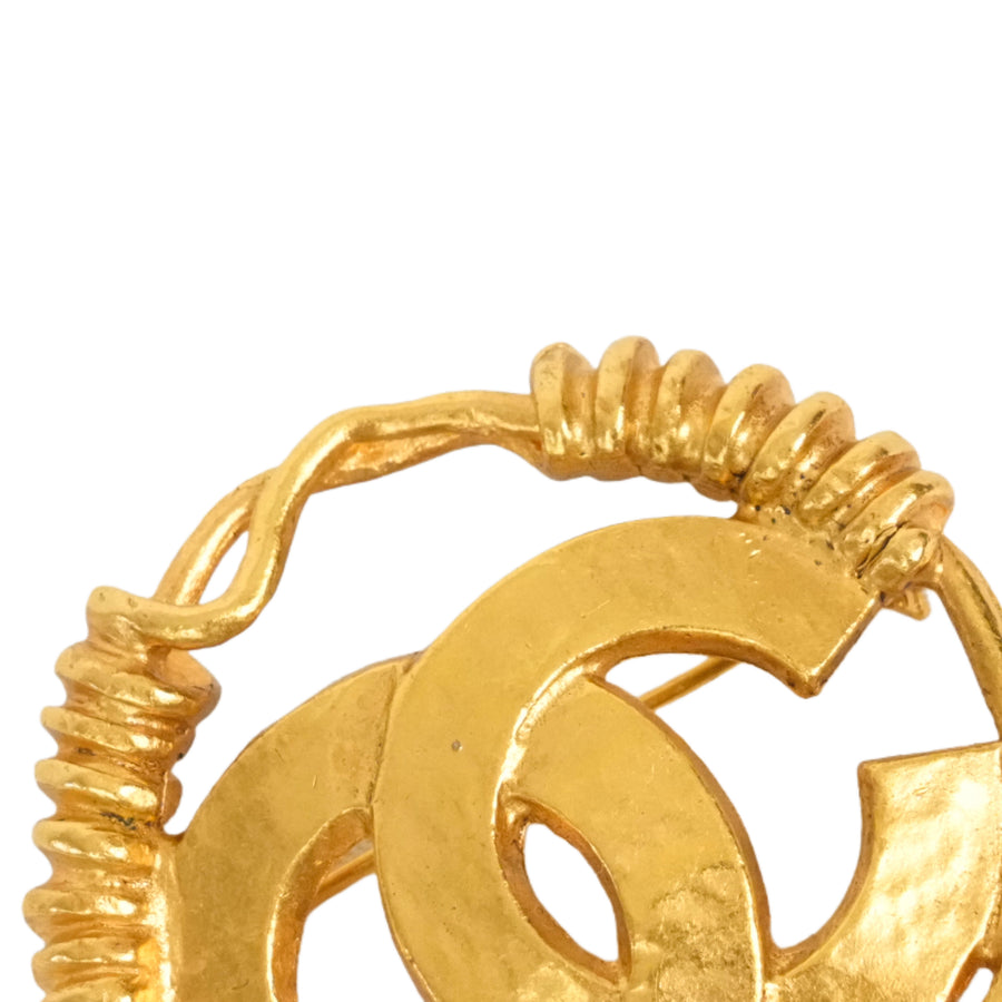 CHANEL Coco Mark Cross Motif Brooch