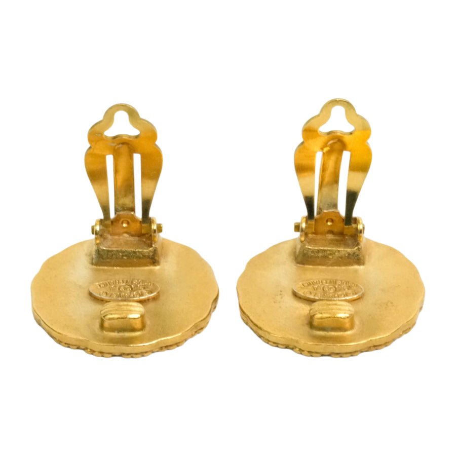 CHANEL Button Coco Mark Earrings