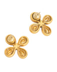 Vintage-Style Flower Rhinestone Earrings(Gold-Plated Brass)