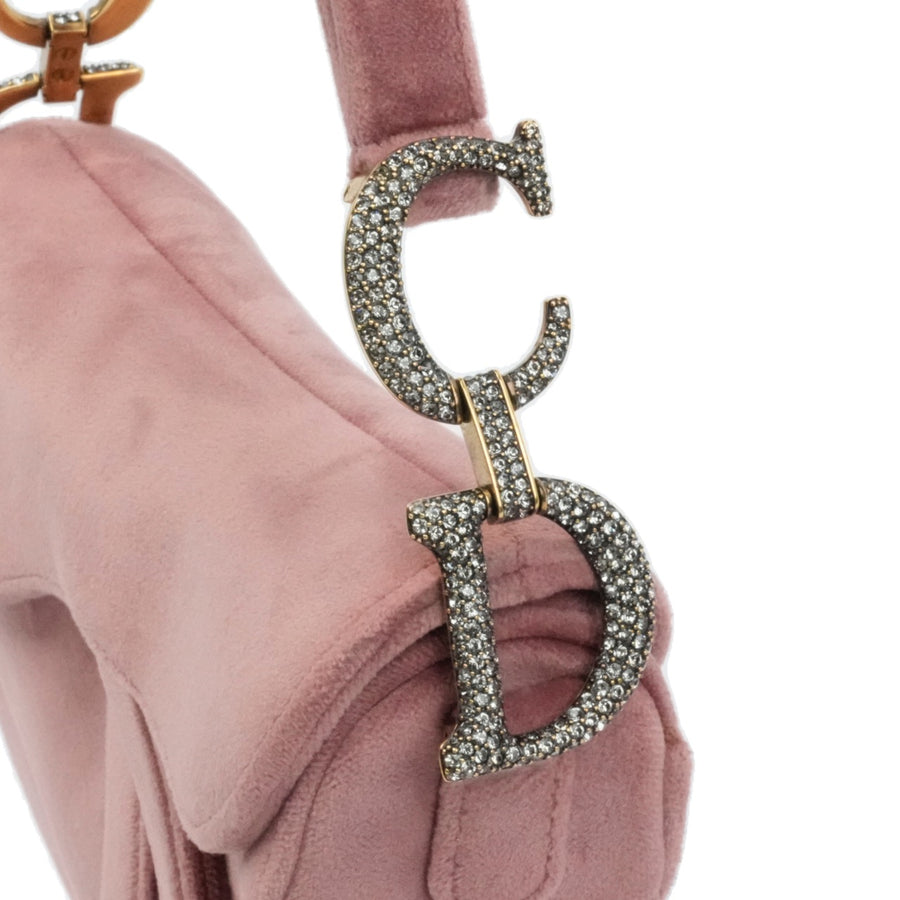 CHRISTIAN DIOR Velvet Saddlebag Handbag