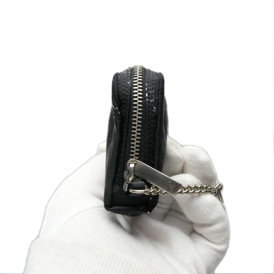 CHANEL Nylon Coin Case with Key Ring