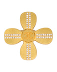 CHANEL Coco Mark Clover Rhinestone Brooch