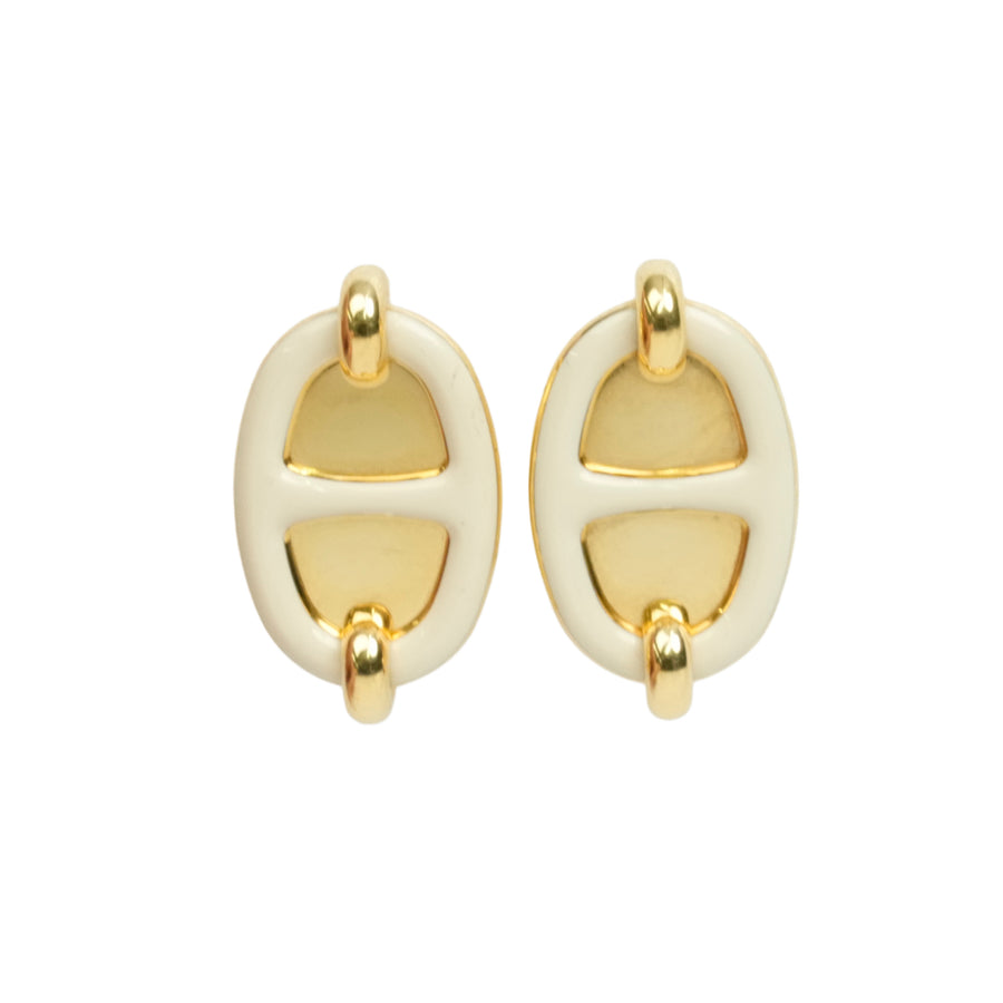 HERMES Mini Maillon Chain Link Earrings