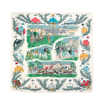 HERMES Silk Carré 45 Chantilly Scarf