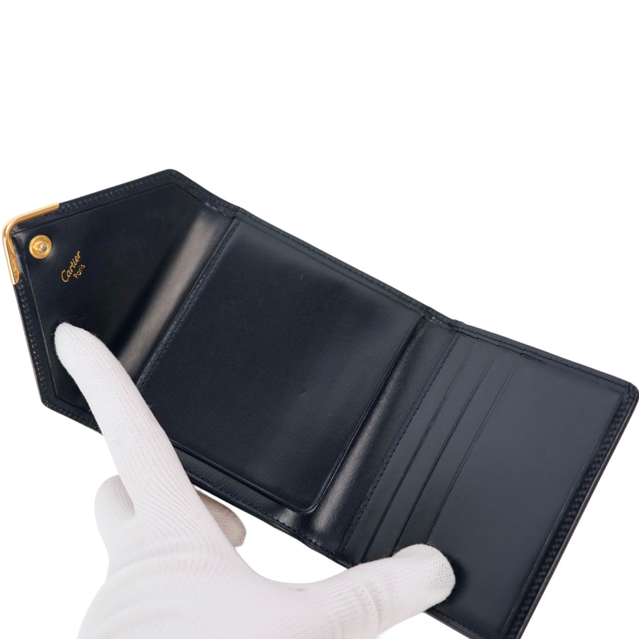 CARTIER Kiss Lock Tri-Fold Wallet