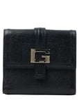 GUCCI Leather Logo W-Hook Compact Wallet