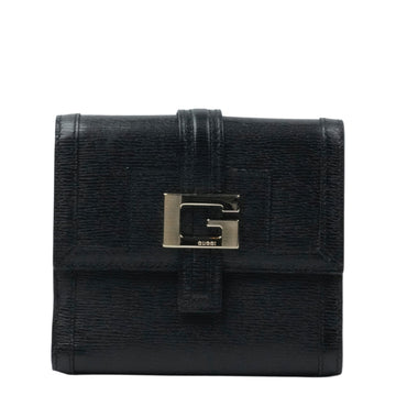 GUCCI Leather Logo W-Hook Compact Wallet