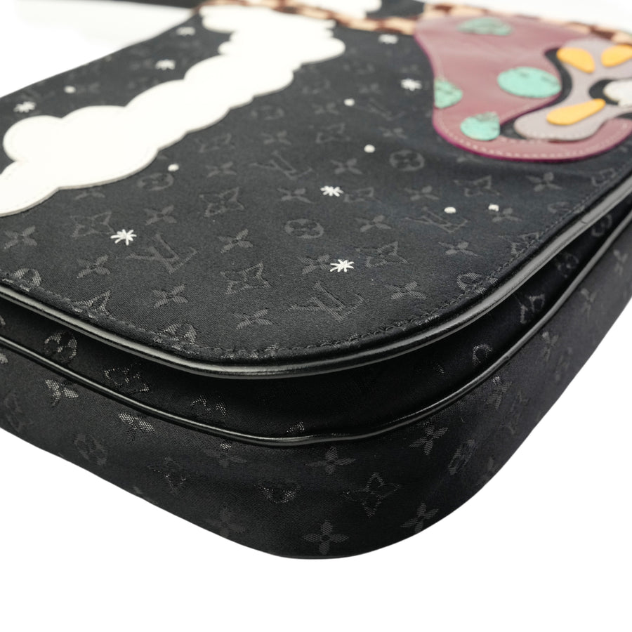 LOUIS VUITTON Monogram Comte De Femusette Satin Noir Shoulder Bag M92273