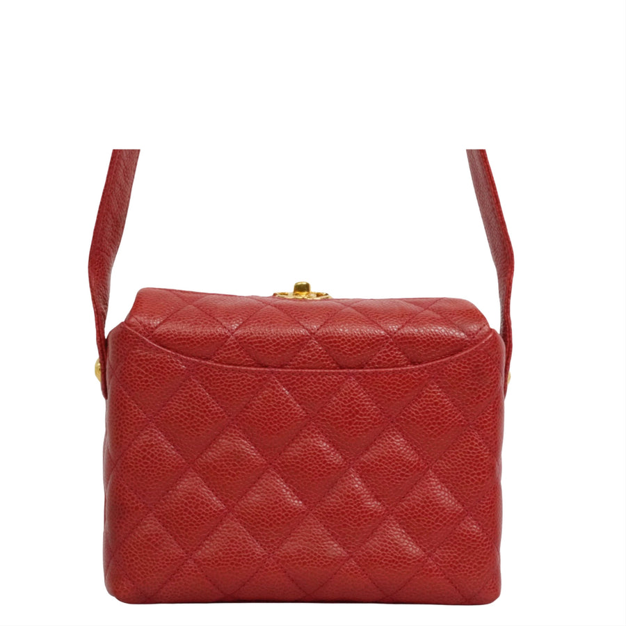 CHANEL 1991–1994 Matelassé Coco Mark Caviar Skin Shoulder Bag