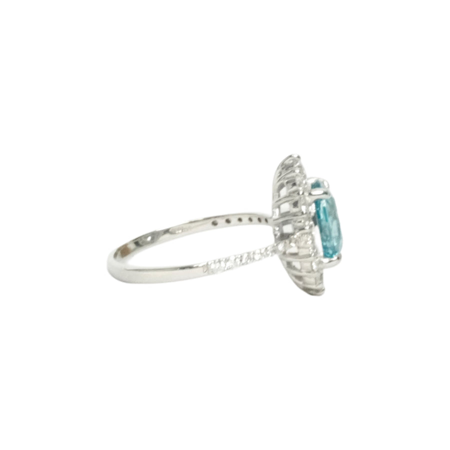PT900 Zircon 3.04ct Diamond 0.54ct Ring