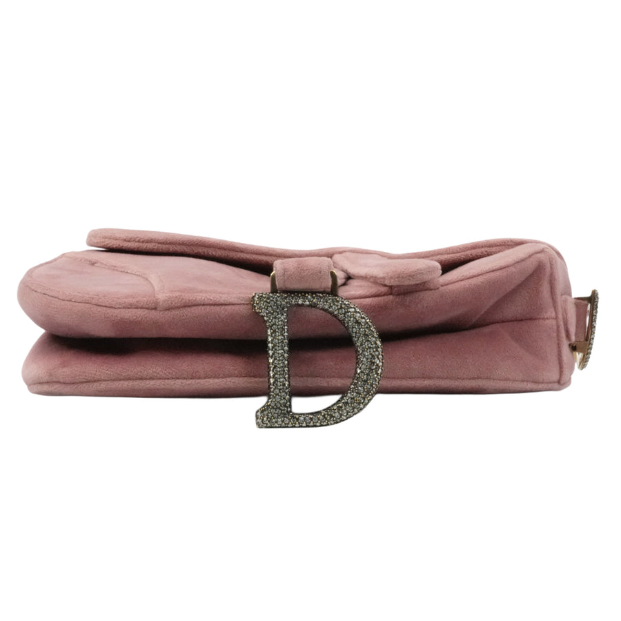 CHRISTIAN DIOR Velvet Saddlebag Handbag