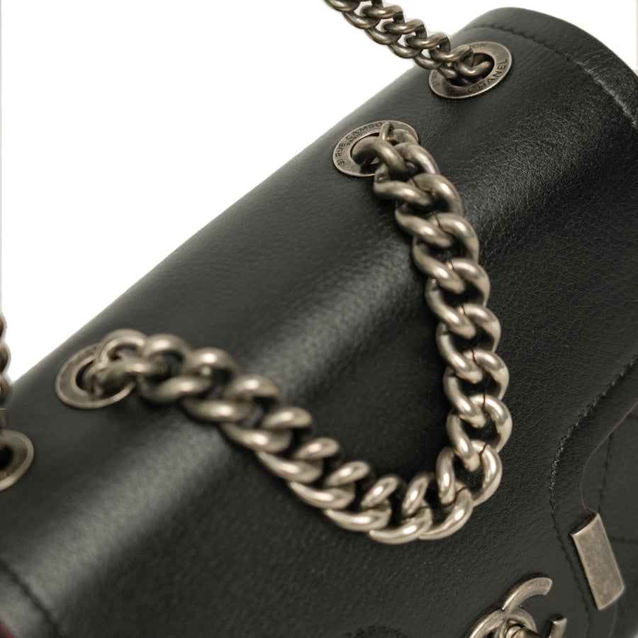 CHANEL Coco Mark Chain Aged Metal Hardware Handbag / Shoulder Bag