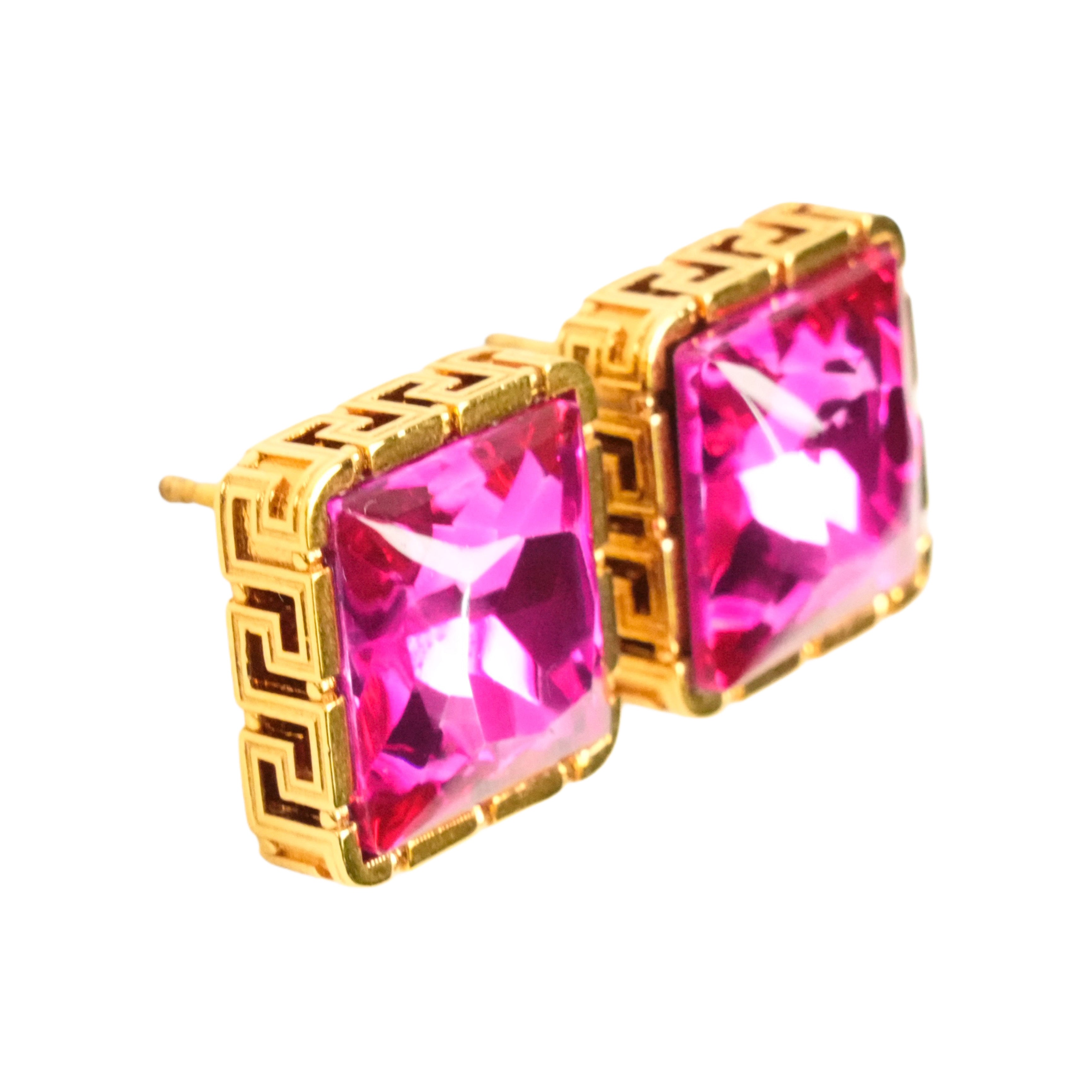 VERSACE Square Rhinestone Earrings – Aime Vintage