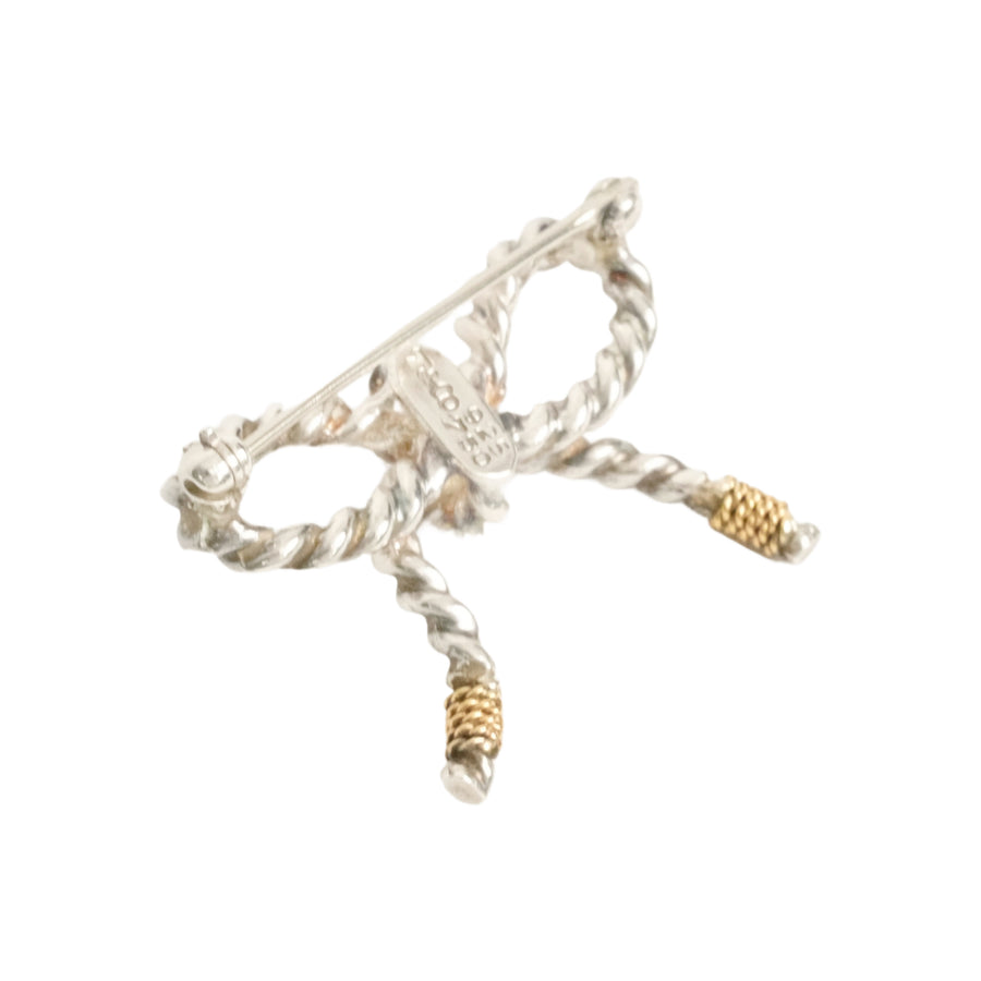 TIFFANY & CO. SV925 K18YG Ribbon Brooch