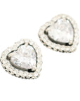 Vintage-Style Heart Rhinestone Earrings(Rhodium-Plated Brass)
