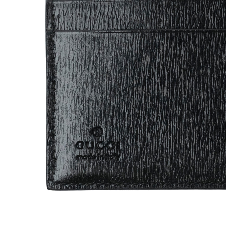 GUCCI Leather Logo W-Hook Compact Wallet