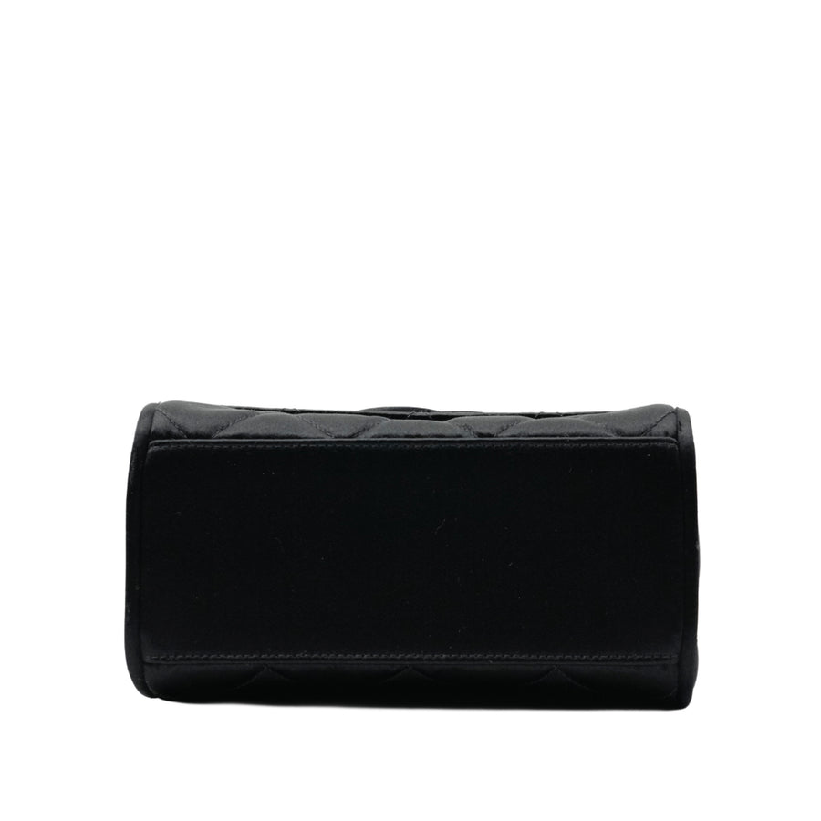 CHANEL 1991-1994 Mini MatelasseSatin Shoulder bag