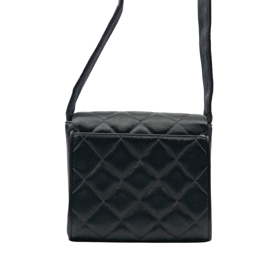 CHANEL 1991-1994 Mini MatelasseSatin Shoulder bag