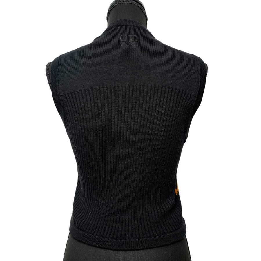 CHRISTIAN DIOR V-neck Sleeveless Cardigan Tops