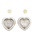 Vintage-Style Heart Rhinestone Earrings(Rhodium-Plated Brass)