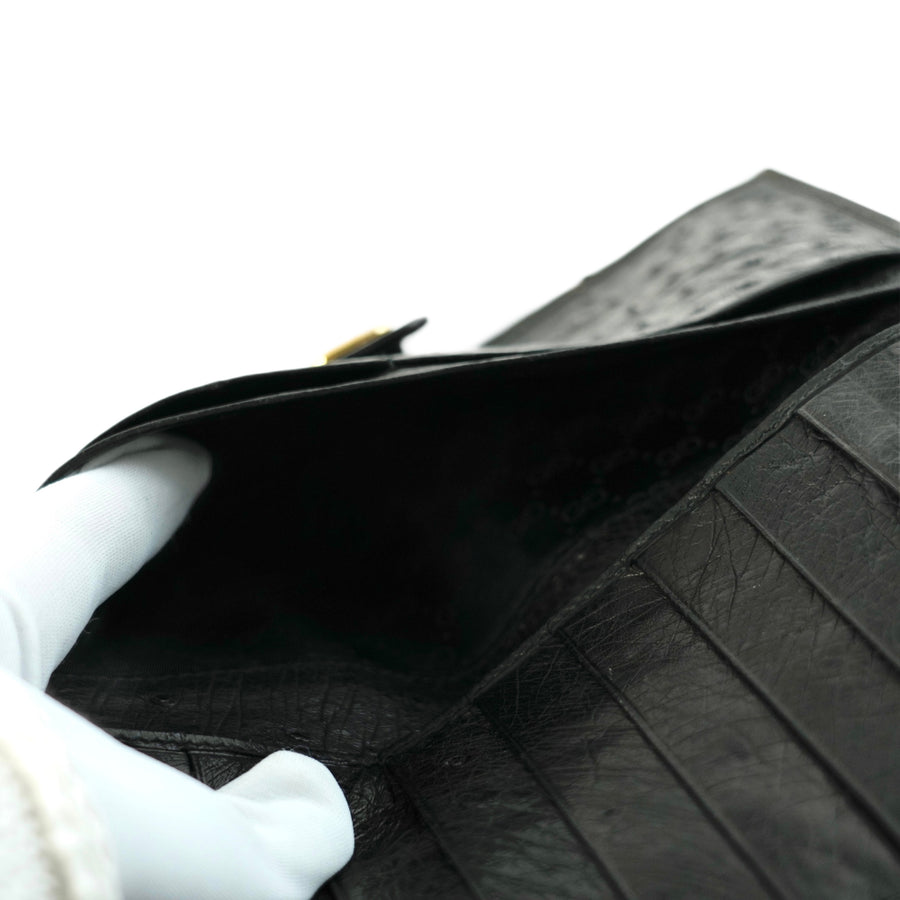 GUCCI Ostrich Long Wallet