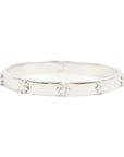 Vintage-Style Flower Motif Rhinestone Bangle