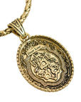 Vintage-Style Face Motif Rhinestone Necklace(Gold-Plated Brass)