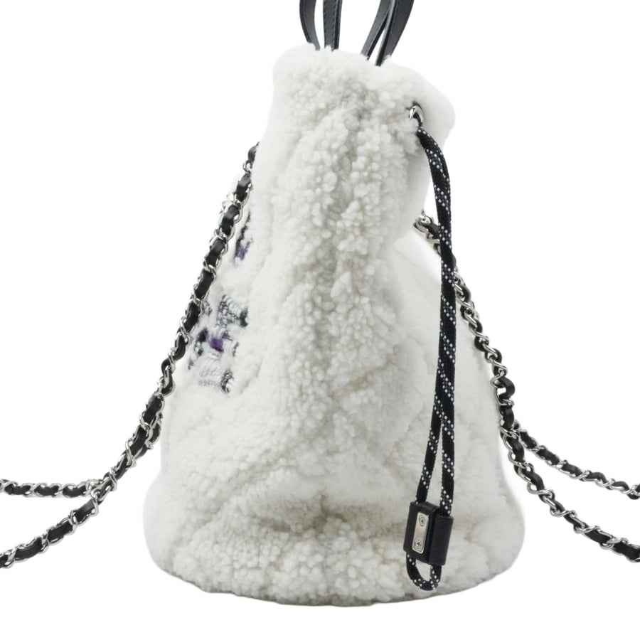 CHANEL Coco Neige Matelassé Drawstring Handbag/Shoulder Bag 2Way