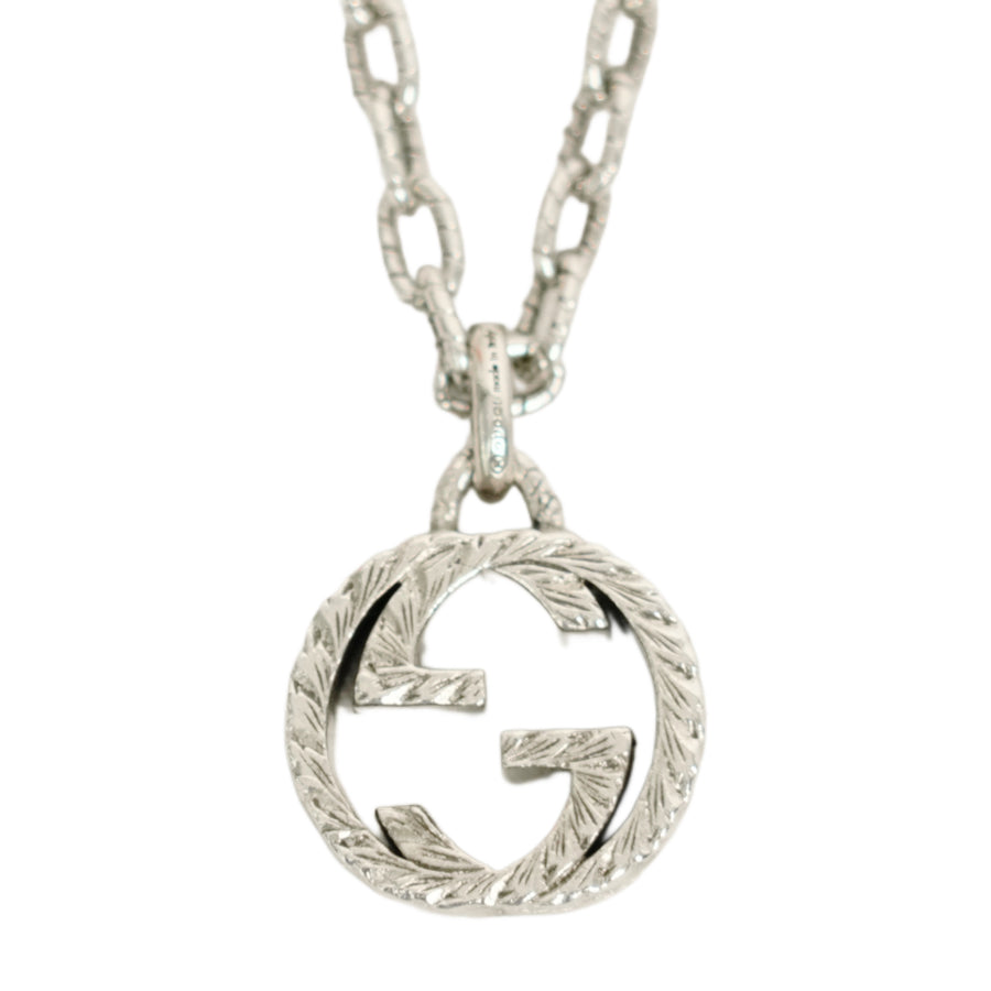 GUCCI SV925 Arabesque Interlocking GG Logo Necklace