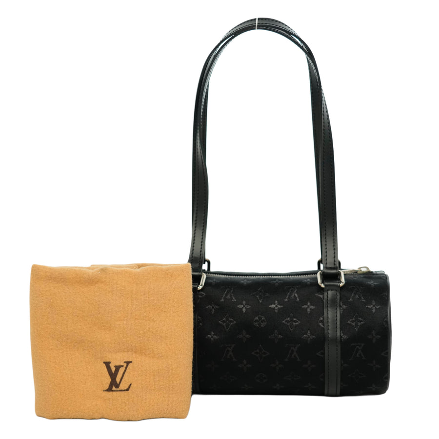 LOUIS VUITTON Monogram Little Papillon Satin Noir Handbag M92352