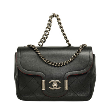 CHANEL Coco Mark Chain Aged Metal Hardware Handbag / Shoulder Bag