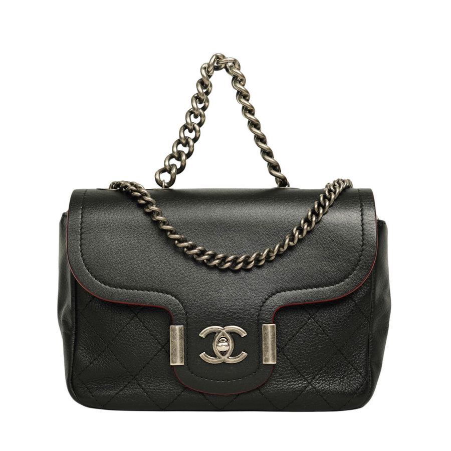 CHANEL Coco Mark Chain Aged Metal Hardware Handbag / Shoulder Bag