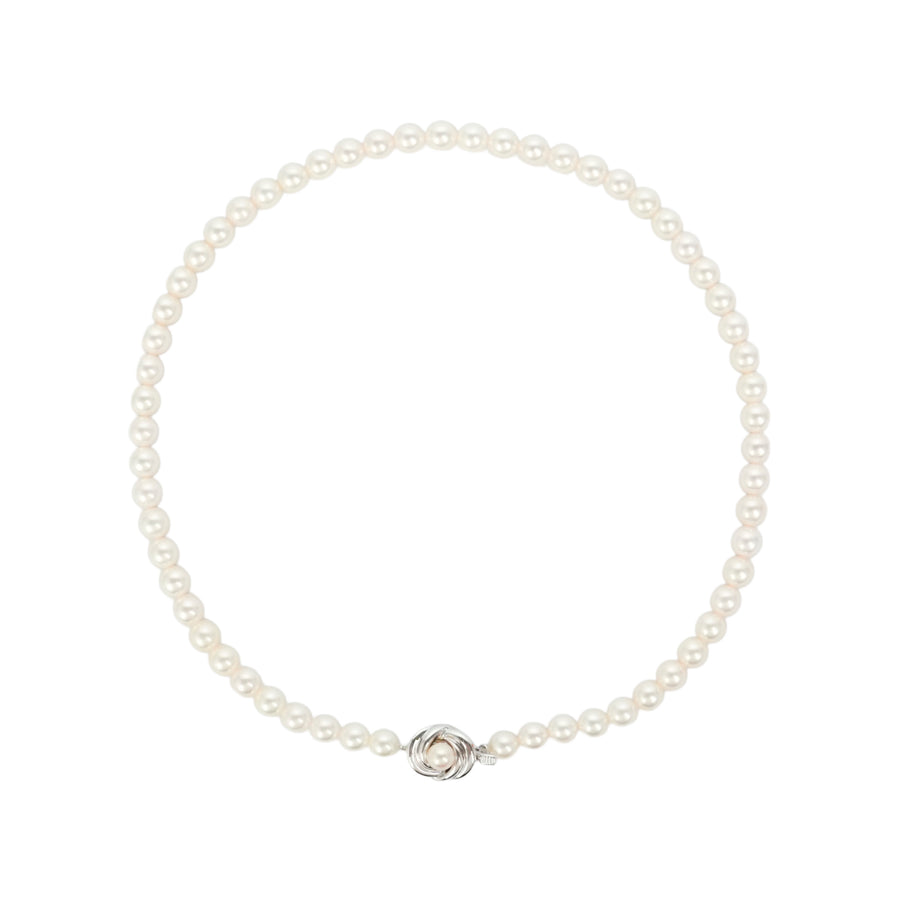 TASAKI Sterling Silver Pearl (Main Stones: 6.5-6.8mm) 30.9g Necklace