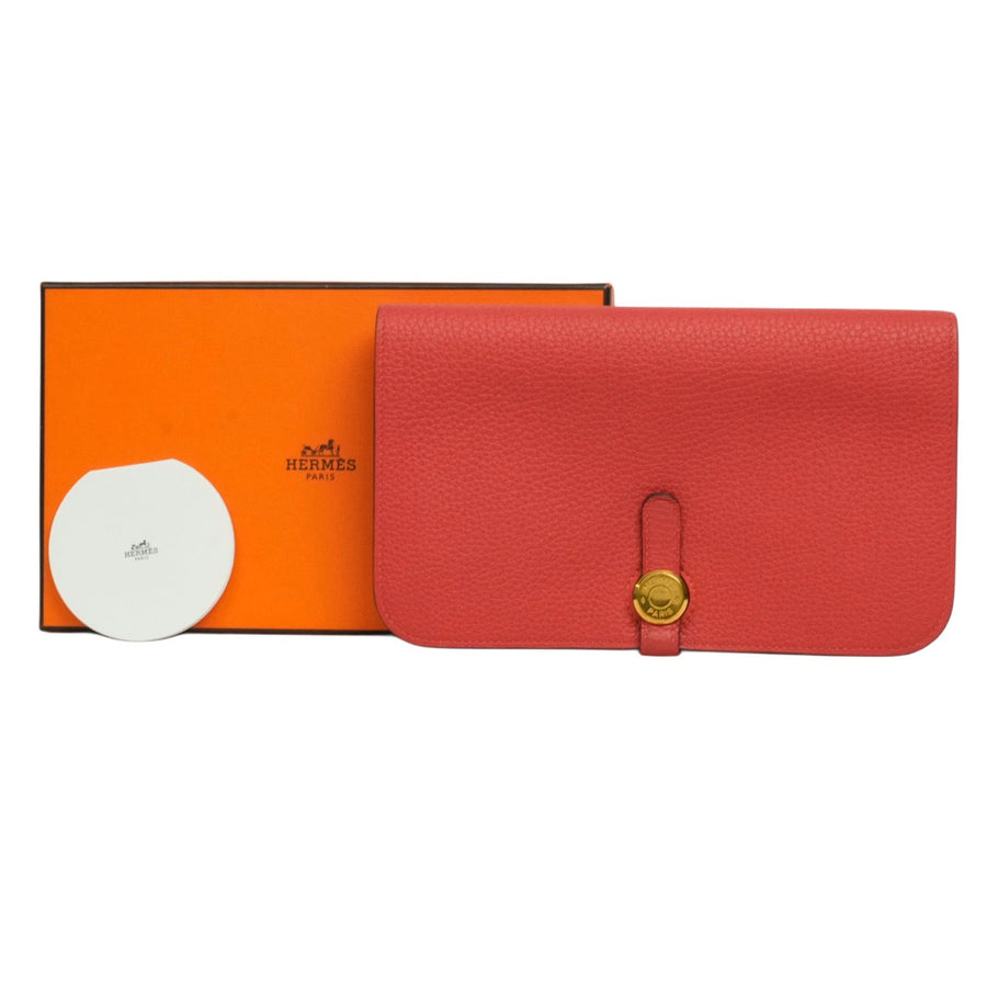 HERMES Dogon GM Taurillon Clemence Wallet