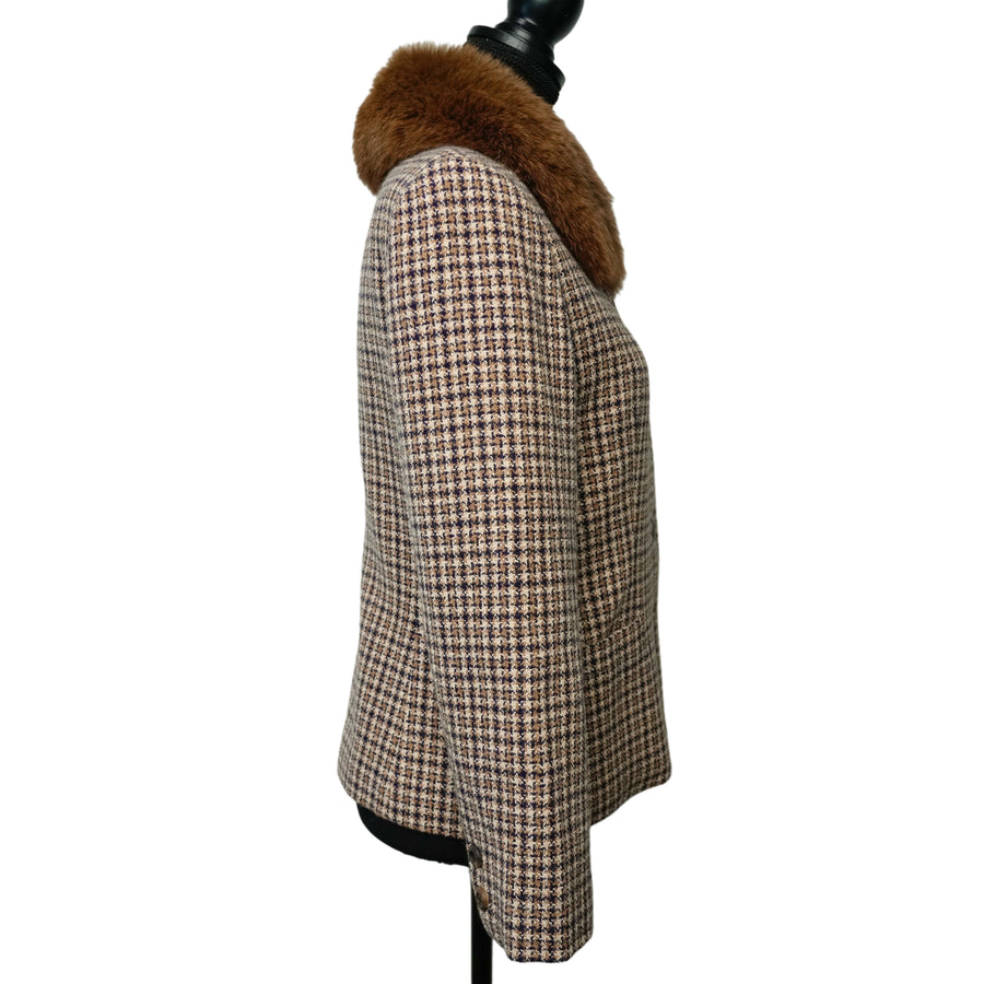 BURBERRY Eco-Fur Tweed Outerwear