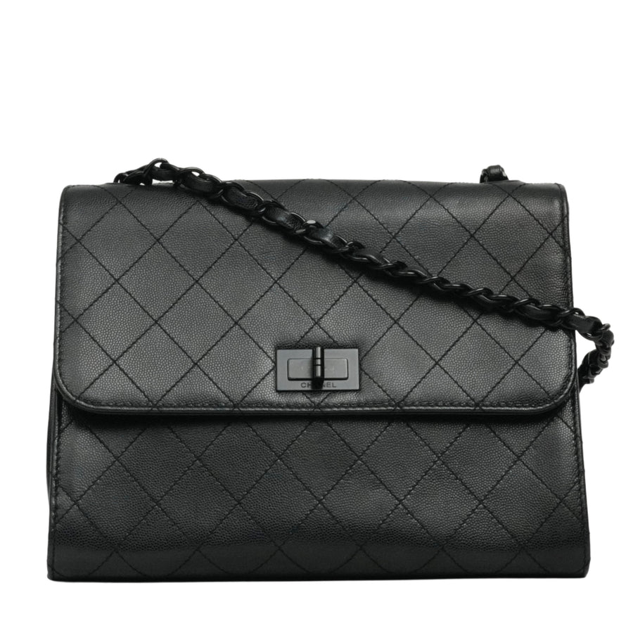 CHANEL 1997–1999 2.55 Matelassé Chain Caviar Skin Shoulder Bag