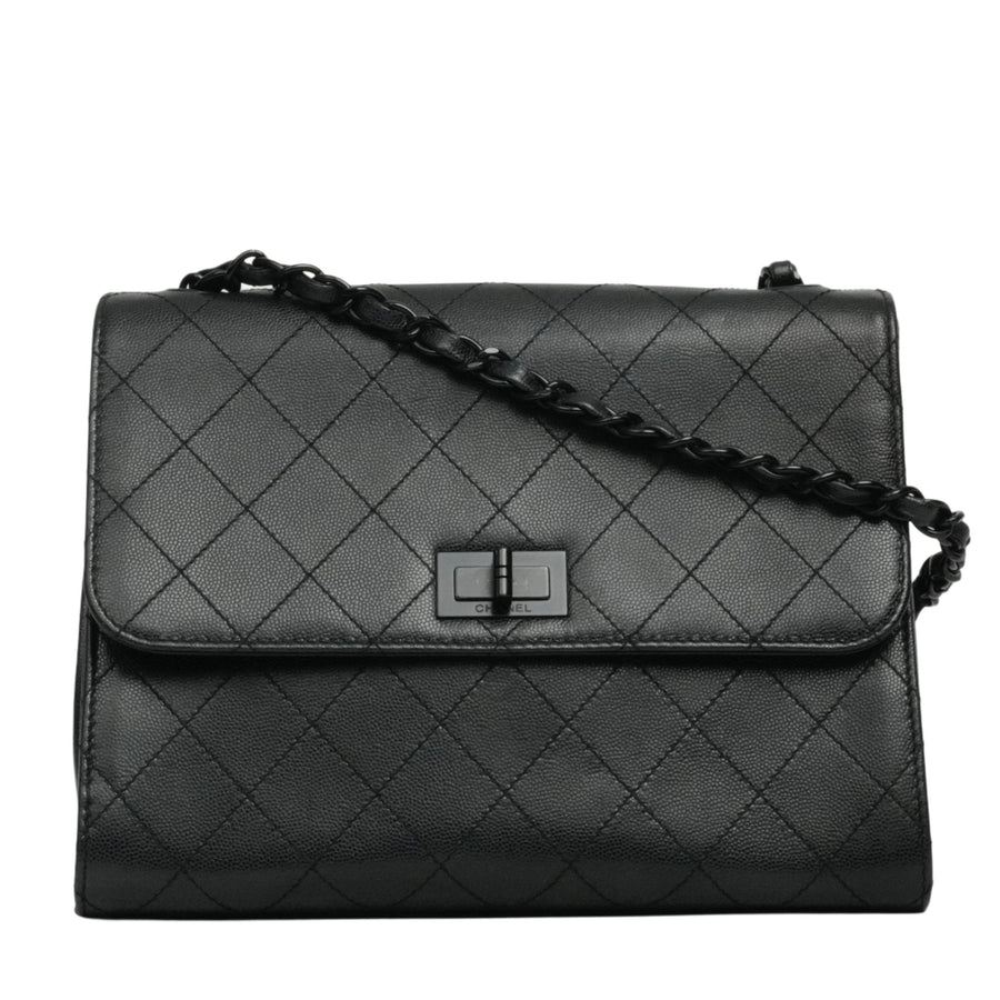 CHANEL 1997–1999 2.55 Matelassé Chain Caviar Skin Shoulder Bag