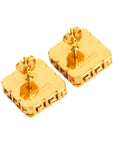 VERSACE Square Rhinestone Earrings