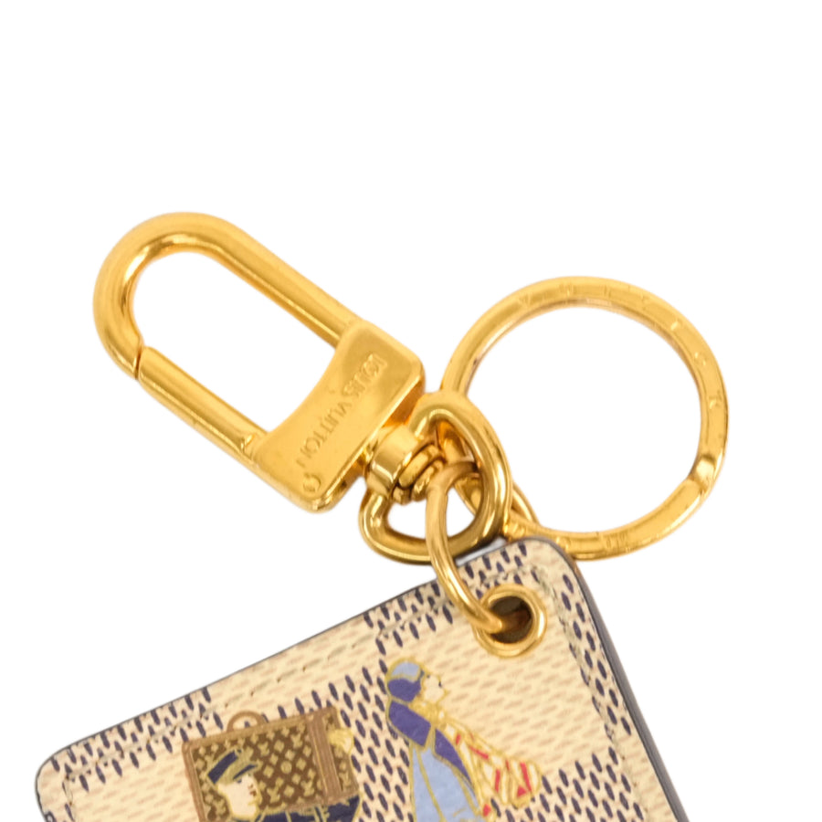 LOUIS VUITTON Damier Azur Porte-Clés Illustre Groom Key Holder M66943