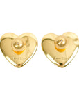 Vintage-Style Heart & Ribbon Motif Rhinestone Earrings