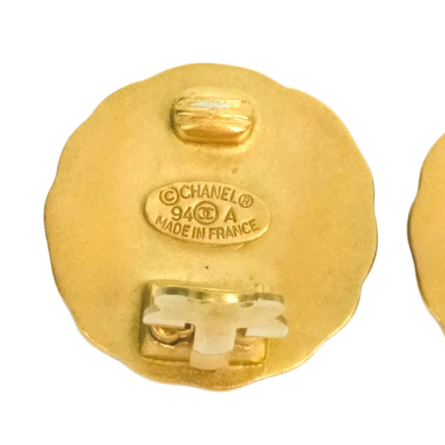 CHANEL Button Coco Mark Earrings