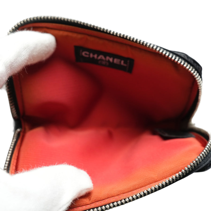 CHANEL Nylon Coin Case with Key Ring