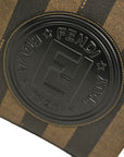 FENDI Logo Pequin Handbag / Backpack / Shoulder Bag 3-Way