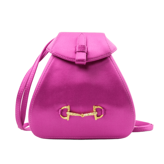 GUCCI Satin Mini Rucksack With Clasp Closure Shoulder Bag