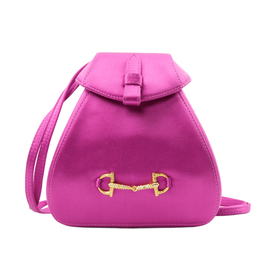 GUCCI Satin Mini Rucksack With Clasp Closure Shoulder Bag