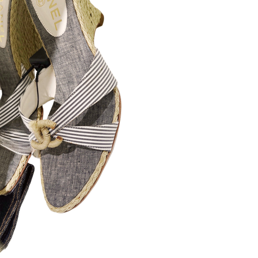 CHANEL Coco Mark Marine Mules Sandals