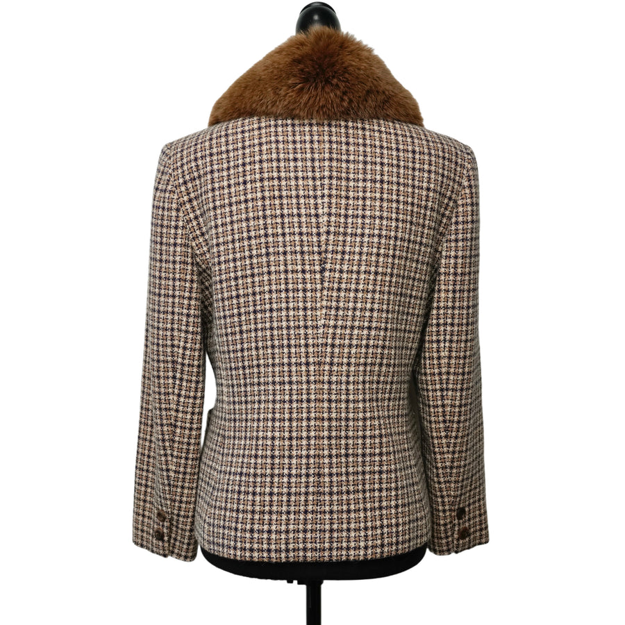 BURBERRY Eco-Fur Tweed Outerwear