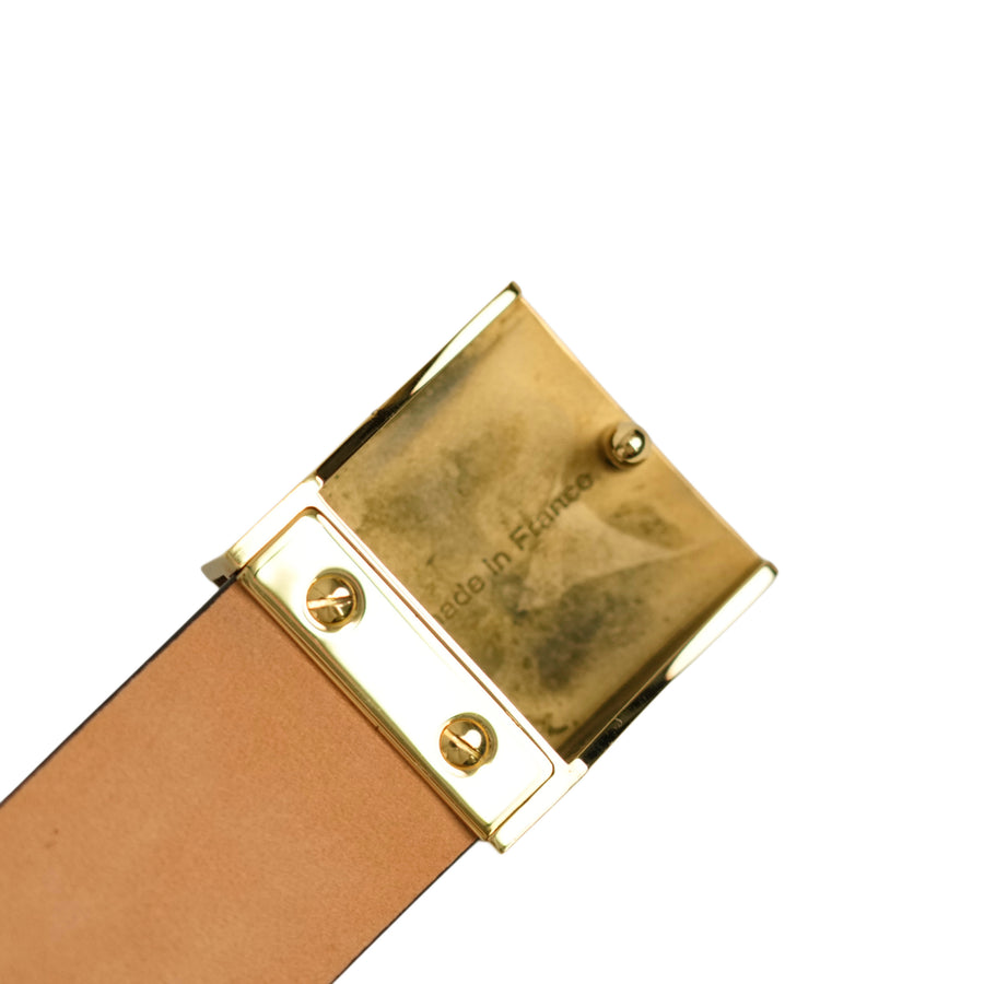 LOUIS VUITTON Noir Ceinture Carré M6805Q Belt